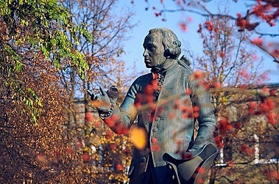 KALININGRAD, RUSSIA   OCTOBER 30, 2015: Monument of Immanuel Kant, German philosopher, founder of German classical philosophy.