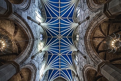 Ceiling of main nave of High Kirk   Cathedral of Saint Giles in Old Town of Edinburgh city, Scotland, UK