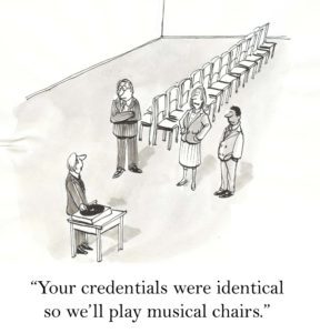 boss wants to hire with musical chairs