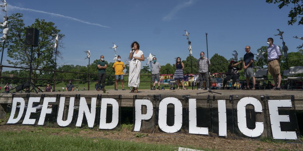 Alondra Cano, a City Council member, speaks during 