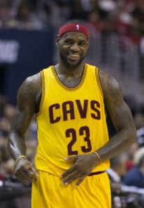 LeBron James of the Cleveland Cavaliers in a game against the Washington Wizards at Verizon Center on November 21, 2014 in Washington, DC.