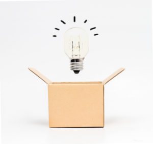 Think out of the box or thinking outside the box concept,