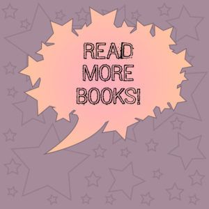 Handwriting text writing Read More Books. Concept meaning Increase your educational level get additional knowledge Blank Oval Color Speech Bubble with Stars as Outline photo Text Space