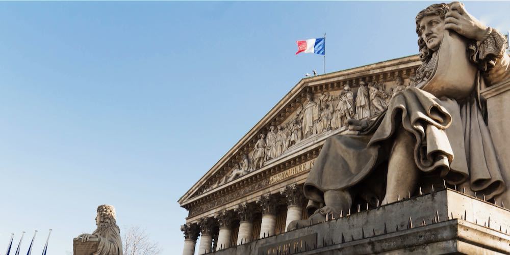 The French national Assembly Bourbon palace(the lower house of the parliament), Paris, France.