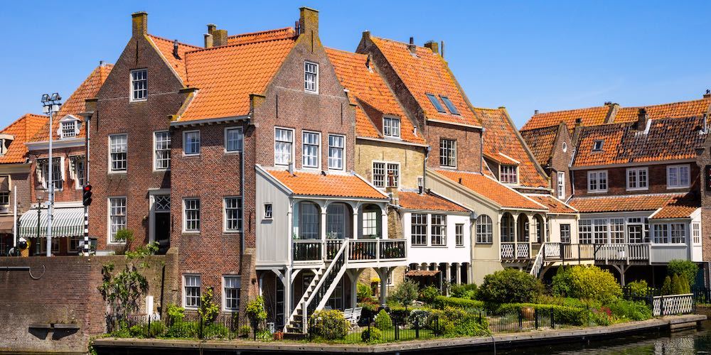 Houses in Enkhuizen, The Netherlands. The city was once one of the harbour towns of the VOC.