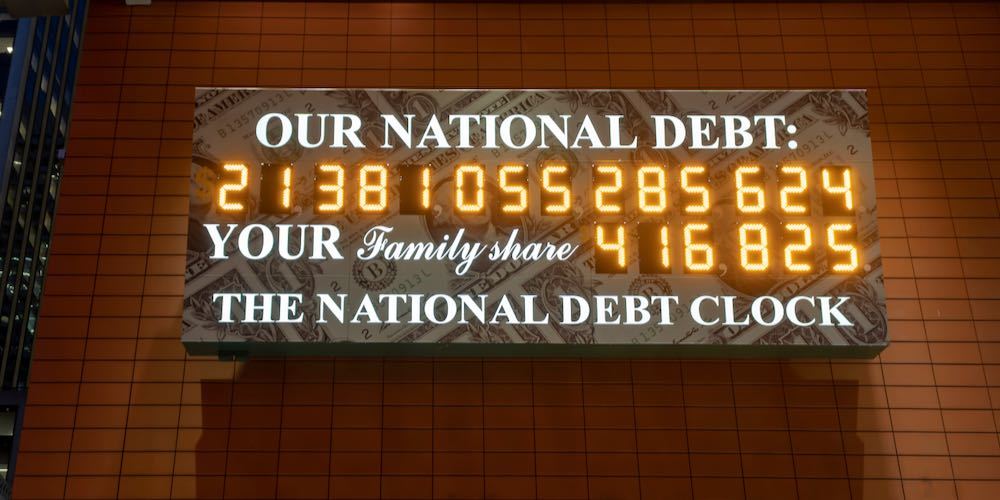 New York NY/USA February 13, 2019 The National Debt Clock is seen in New York