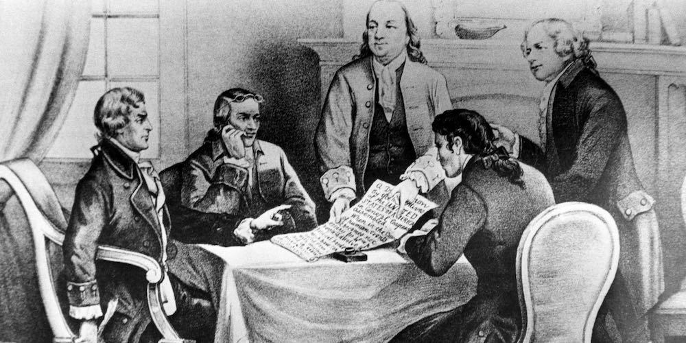 Thomas Jefferson, Roger Sherman, Benjamin Franklin, Robert Livingston and John Adams, 1776