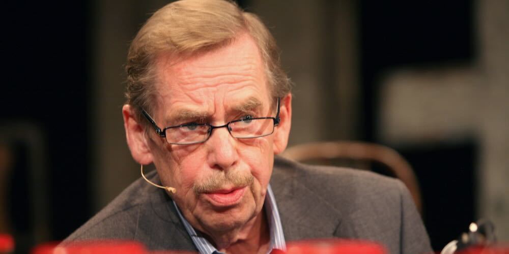 BRNO,CZECH REPUBLIC JUNE 13:Ex president and playwright Vaclav Havel discusses the future of Europe on festival THEATRE WORLD BRNO in the theater Husa na Provazku on June 13,2010 in Brno,Czech rep.