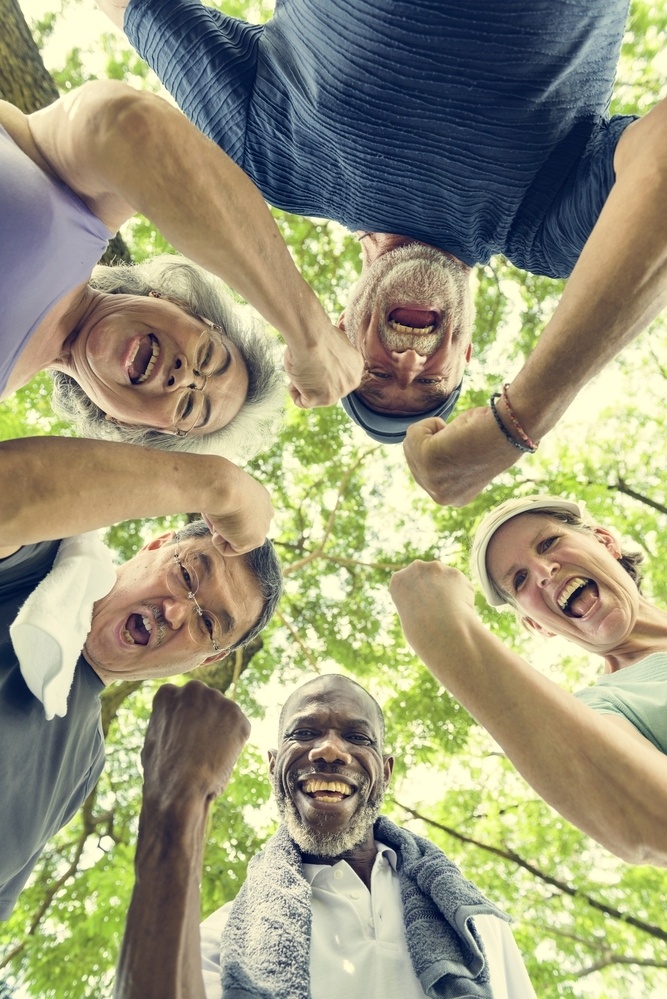 Group of Senior Retirement Exercising Togetherness Concept