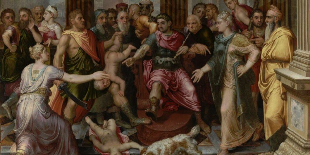 Frans Floris I   Het oordeel van Salomo de twee moeders komen voor Salomo en ruzien met elkaar 1 Koningen 3 16 22   663   Royal Museum of Fine Arts Antwerp e1713385566729 1060x530.jpg