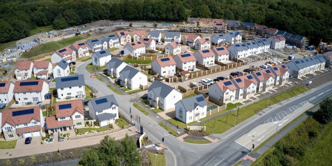 New housing development building houses for increased demand in rural areas