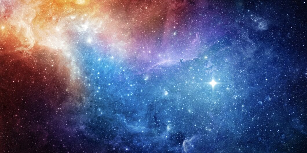 Space scene with stars in the galaxy. Panorama. Universe filled with stars, nebula and galaxy,. Elements of this image furnished by NASA