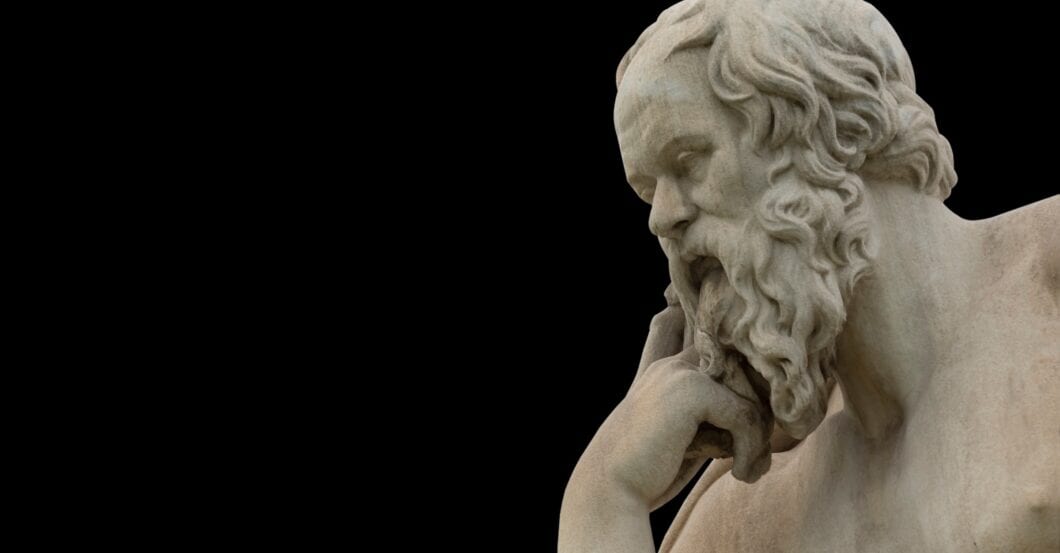classic statue of Socrates close up