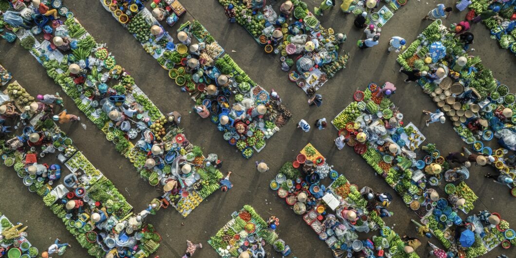 Vi Thanh agricultural market is the largest market in the southwest of Vietnam, open all day from 2 a.m. Video shot at Vi Thanh,Hau Giang on September 7, 2024