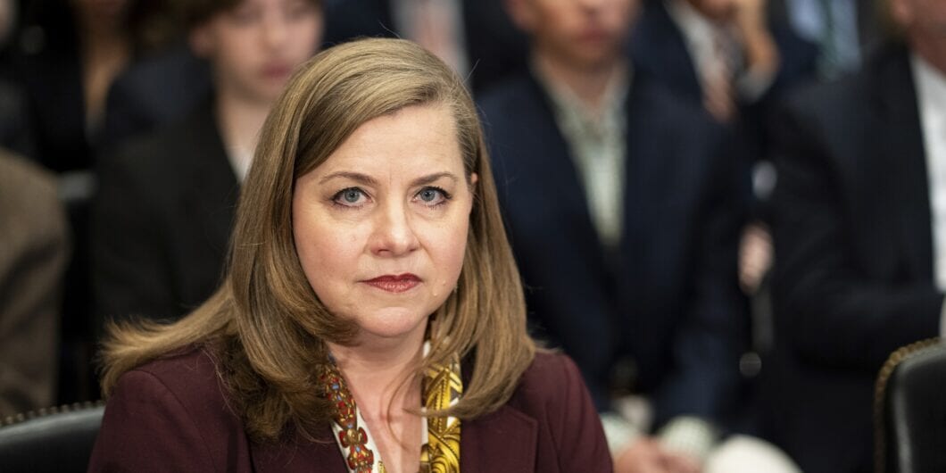 UNITED STATES   APRIL 10: Michelle Bowman, nominee to be Vice Chairman for Supervision, Board of Governors of the Federal Reserve System, arrives for her confirmation hearing in the Banking, Housing, and Urban Affairs Committee in the Dirksen Senate Office Building on Thursday, April 10, 2025. (Bill Clark/CQ Roll Call via AP Images)