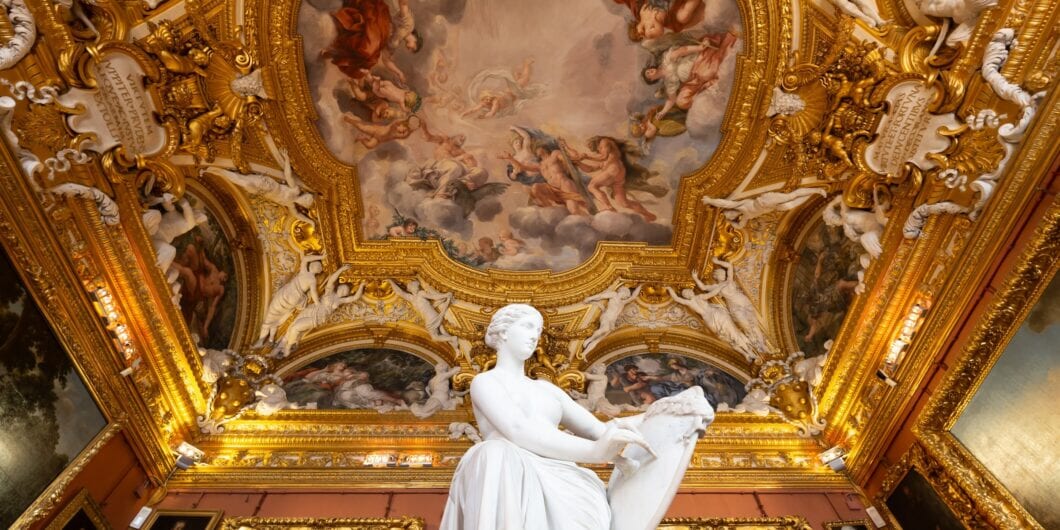 Florence, Italy   29 June 2023: Palazzo Pitti   Pitti Palace travel destination   museum interior. Antique hall, Renaissance collection